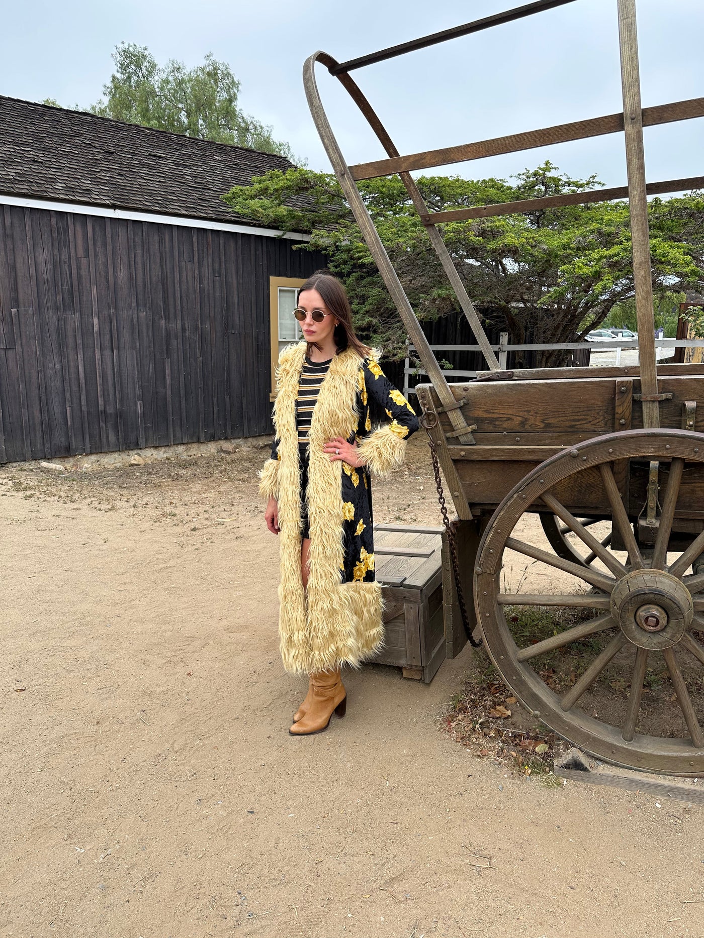 Penny Deluxe Antique Rose Tawny Faux Fur Jacket