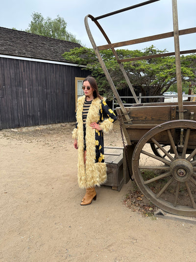 Penny Deluxe Antique Rose Tawny Faux Fur Jacket