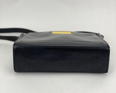 CHRISTIAN DIOR Black  Leather Adjustable Shoulder Bag Authentic Pre owned