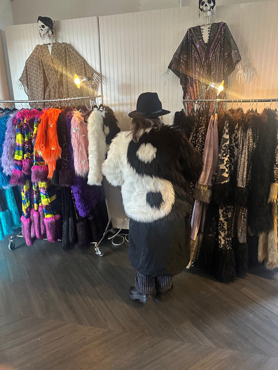 Harmony Faux Fur Yin-Yang Jacket in Noir et Blanc