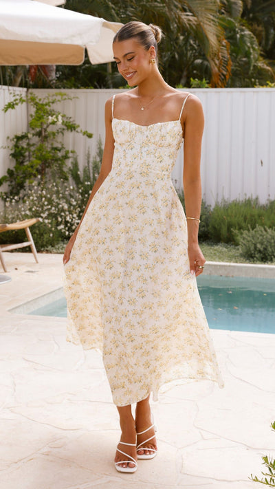 Women Clothing Floral Sexy Strap Backless Vacation Dress