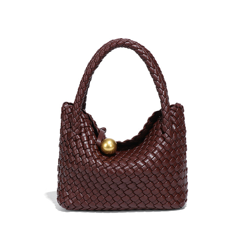 Women Crossbody Handbag High Grade Light Luxury Shoulder Cross Body Hand Carrying Handmade Woven Bag Vegetable Basket Clutch