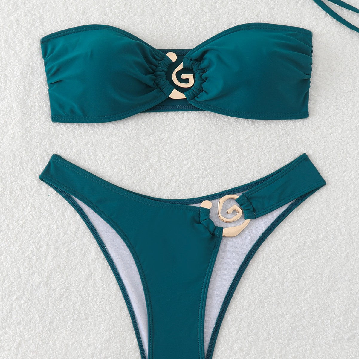 Tube Top Exposed Back Lady Sexy Summer Beach Bikini Split Set