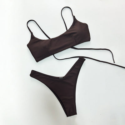 Bikini Sexy Bikini Solid Color Split Women Swimsuit Women
