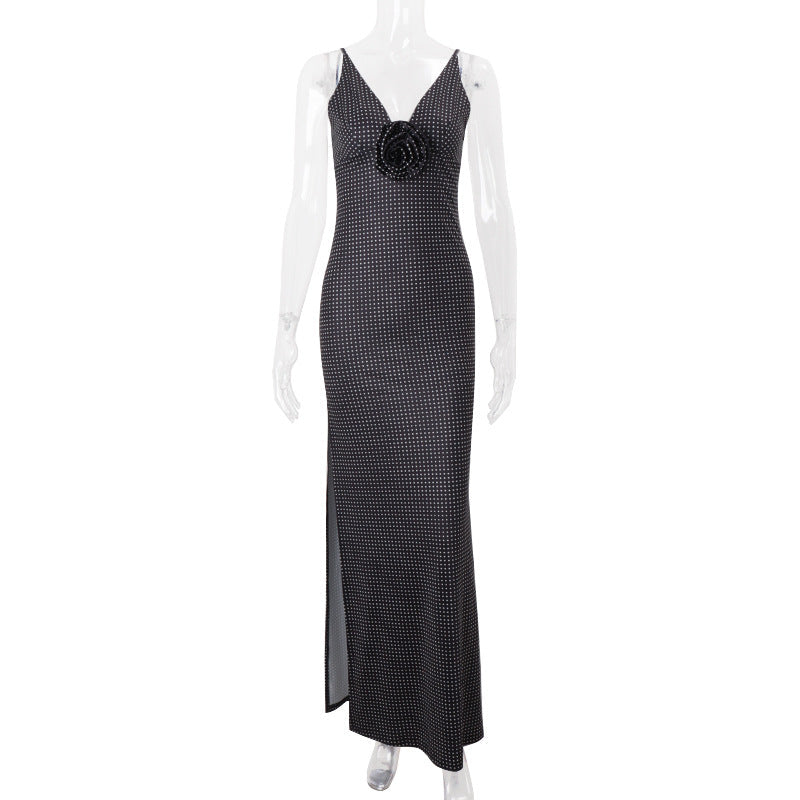 Women Clothing Summer Personality Bohemian Slim Holiday Split Sling Dress