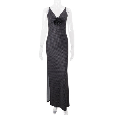 Women Clothing Summer Personality Bohemian Slim Holiday Split Sling Dress