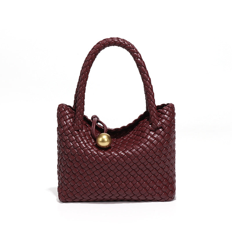 Women Crossbody Handbag High Grade Light Luxury Shoulder Cross Body Hand Carrying Handmade Woven Bag Vegetable Basket Clutch