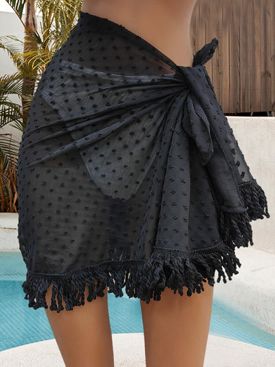 Women Clothing One Piece Beach Skirt Tassel Stitching Multiple Wear Anti-Sunburn Shawl