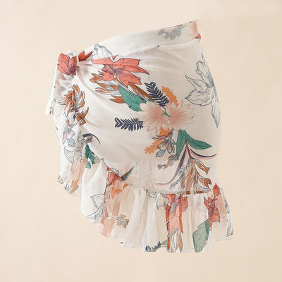 Chiffon Printed Beach Cover up Sexy Slit Skirt Vacation Skirt Beach Cover Up Women