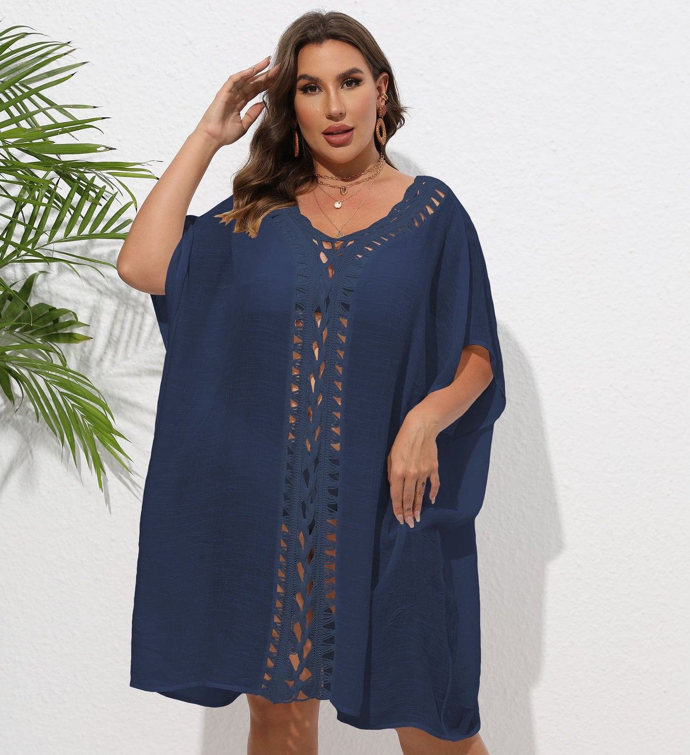 Women Dress Women Clothes Crochet Stitching Loose Beach Bikini Cover Up Blouse