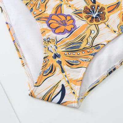 Women Flying Edge One Piece Women Swimwear Retro Cover Belly Slimming Swimsuit Chiffon Beach Dress