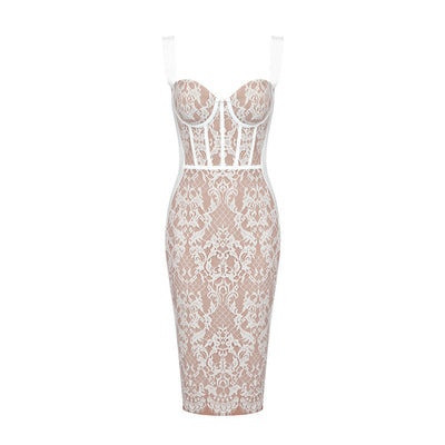 Autumn Retro Lace Suspender Sexy Dress Nightclub Tight Women Clothing