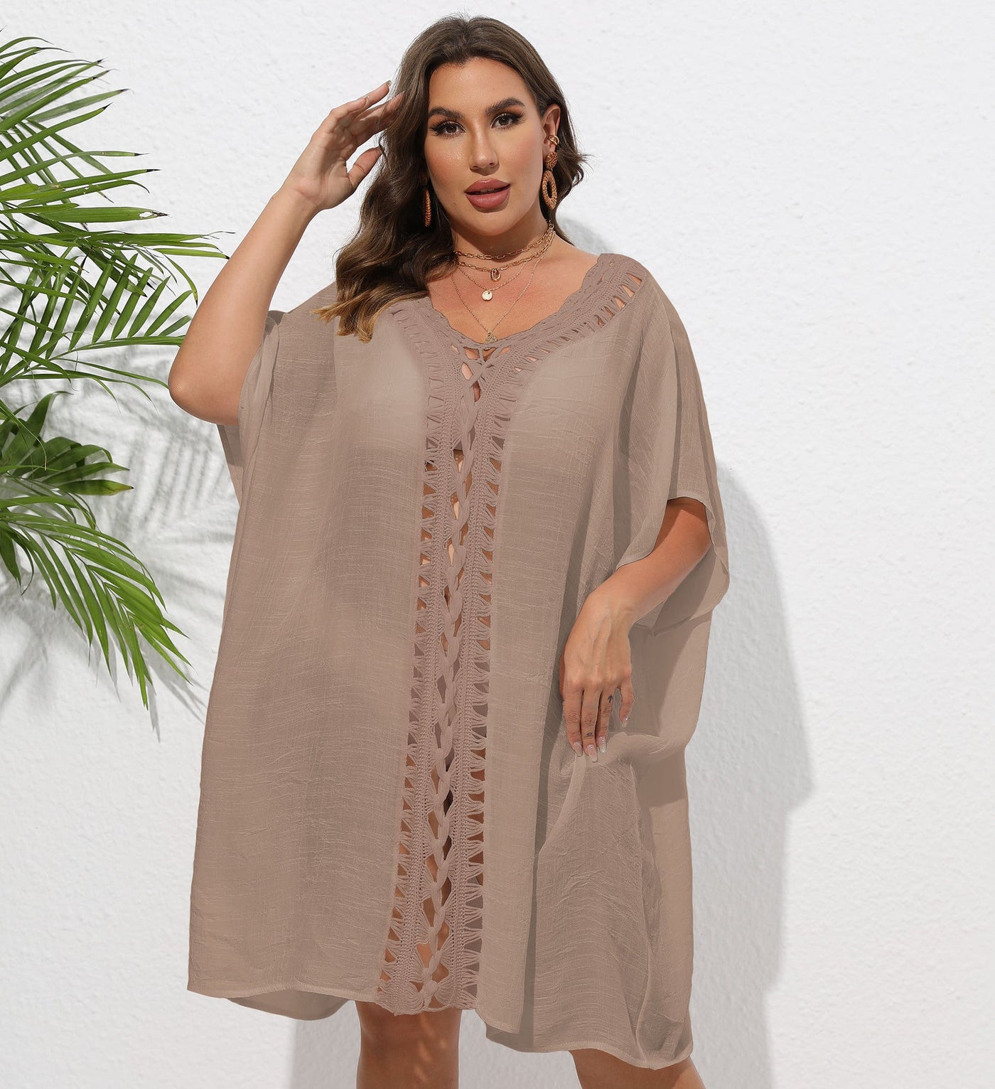 Women Dress Women Clothes Crochet Stitching Loose Beach Bikini Cover Up Blouse