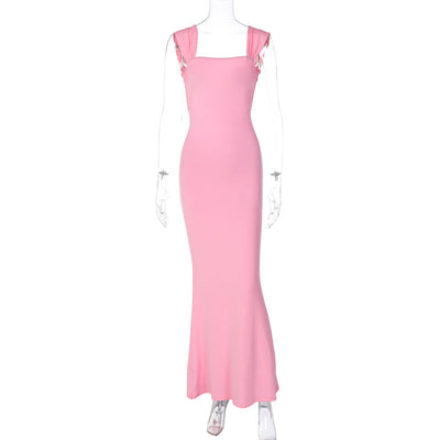 Women Clothing Tied Dress Fashionable Slimming Sheath Backless Camisole Dress Women