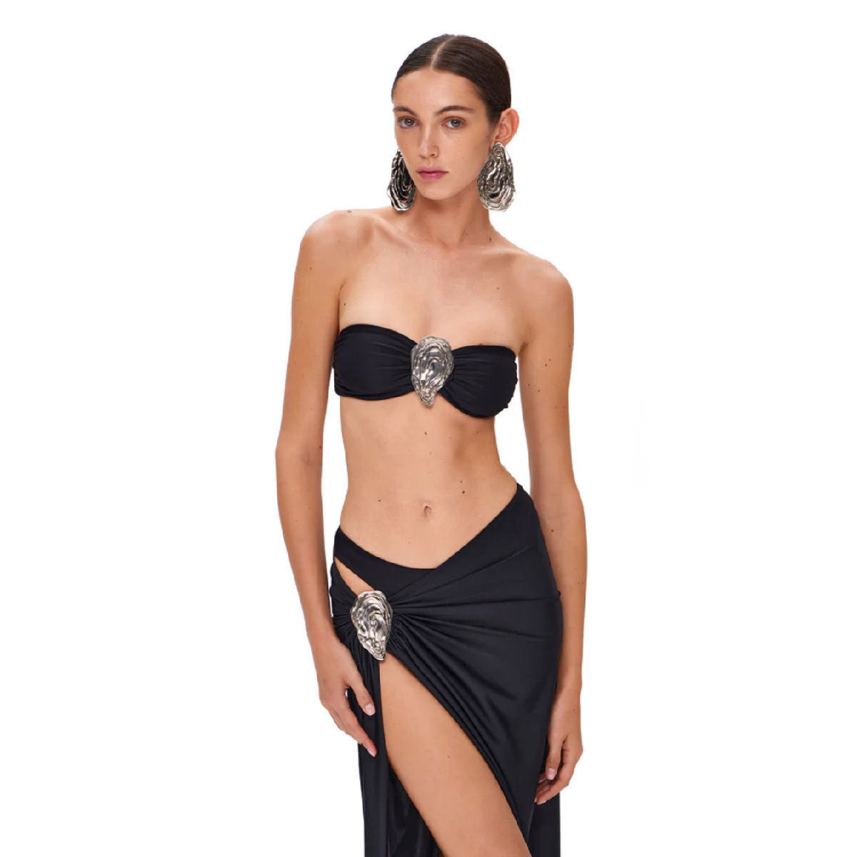 White Bra Bikini Three Piece Sets Solid Color Sexy Split Swimsuit Women Bikini