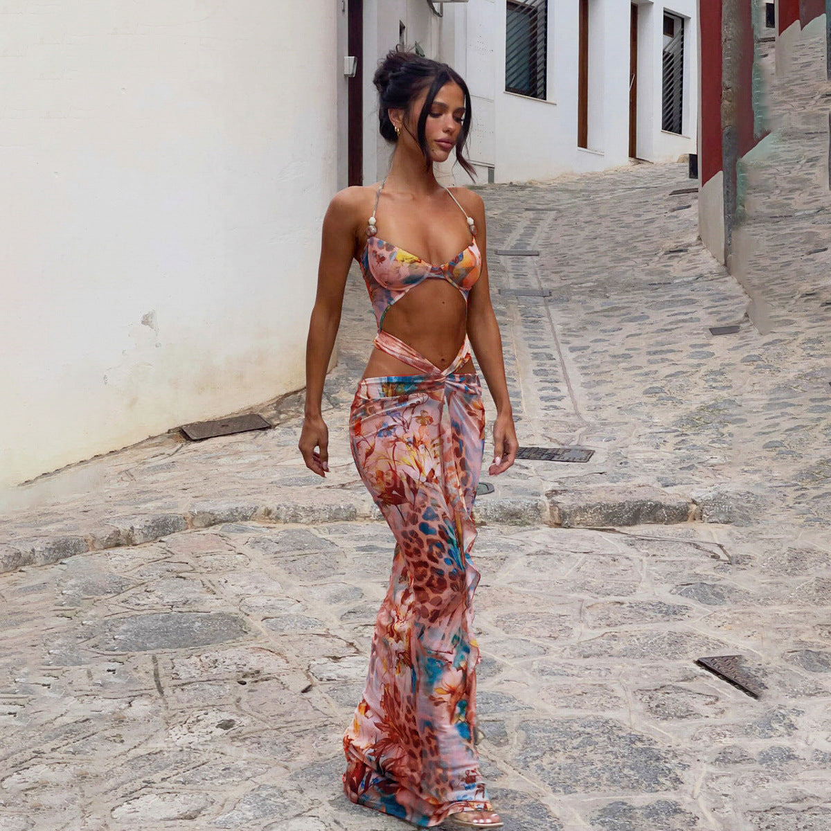 Bikini Sexy Kini Printed Split Women Swimsuit Women Dress
