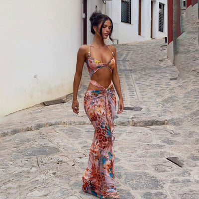 Bikini Sexy Kini Printed Split Women Swimsuit Women Dress