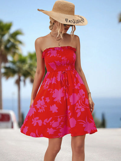Women Clothing Printed Smocking Dress