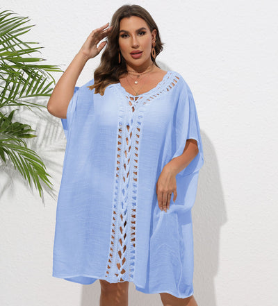 Women Dress Women Clothes Crochet Stitching Loose Beach Bikini Cover Up Blouse