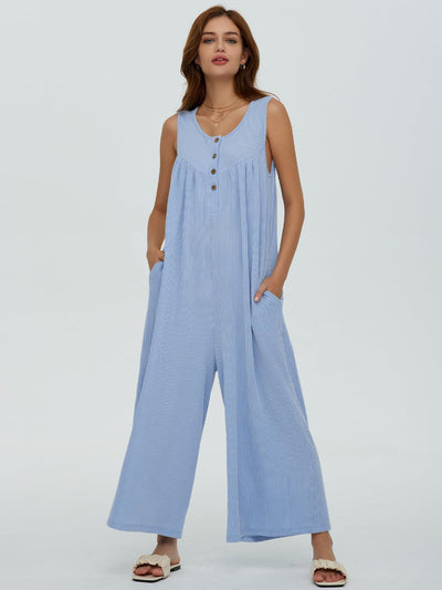 Autumn Winter Women Fresh Casual Women Pocket Jumpsuit