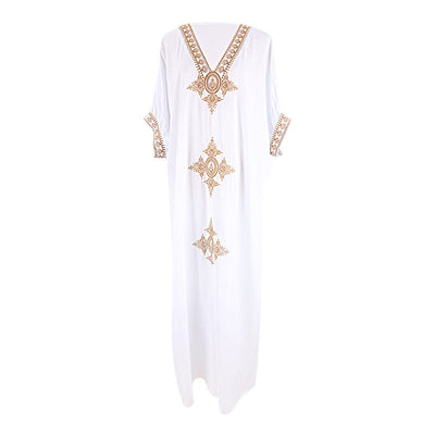 Embroidery Robe Beach Jacket Sun Protection Long Skirt Beach Cover Up Swimsuit Outwear Women