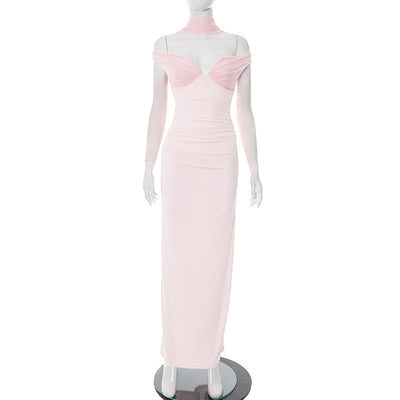 Women Clothing Summer Sexy Solid Color Ribbon Dress Women