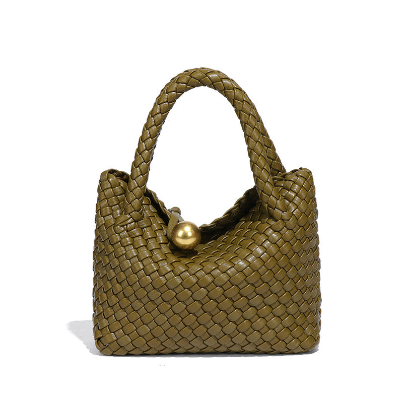 Women Crossbody Handbag High Grade Light Luxury Shoulder Cross Body Hand Carrying Handmade Woven Bag Vegetable Basket Clutch