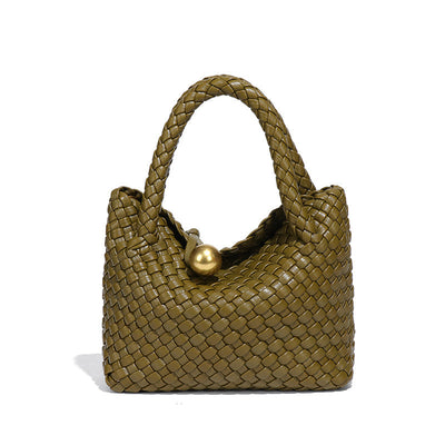 Women Crossbody Handbag High Grade Light Luxury Shoulder Cross Body Hand Carrying Handmade Woven Bag Vegetable Basket Clutch