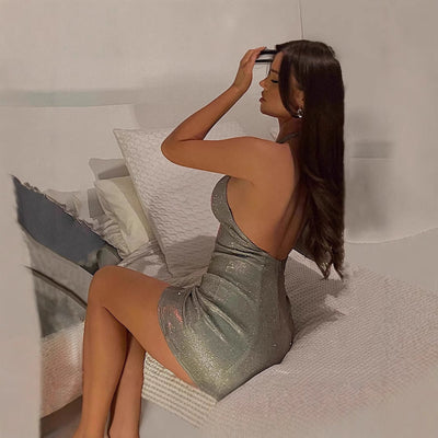 Women Sequined Sexy Dress Top Slim Fit Sexy Short Dress