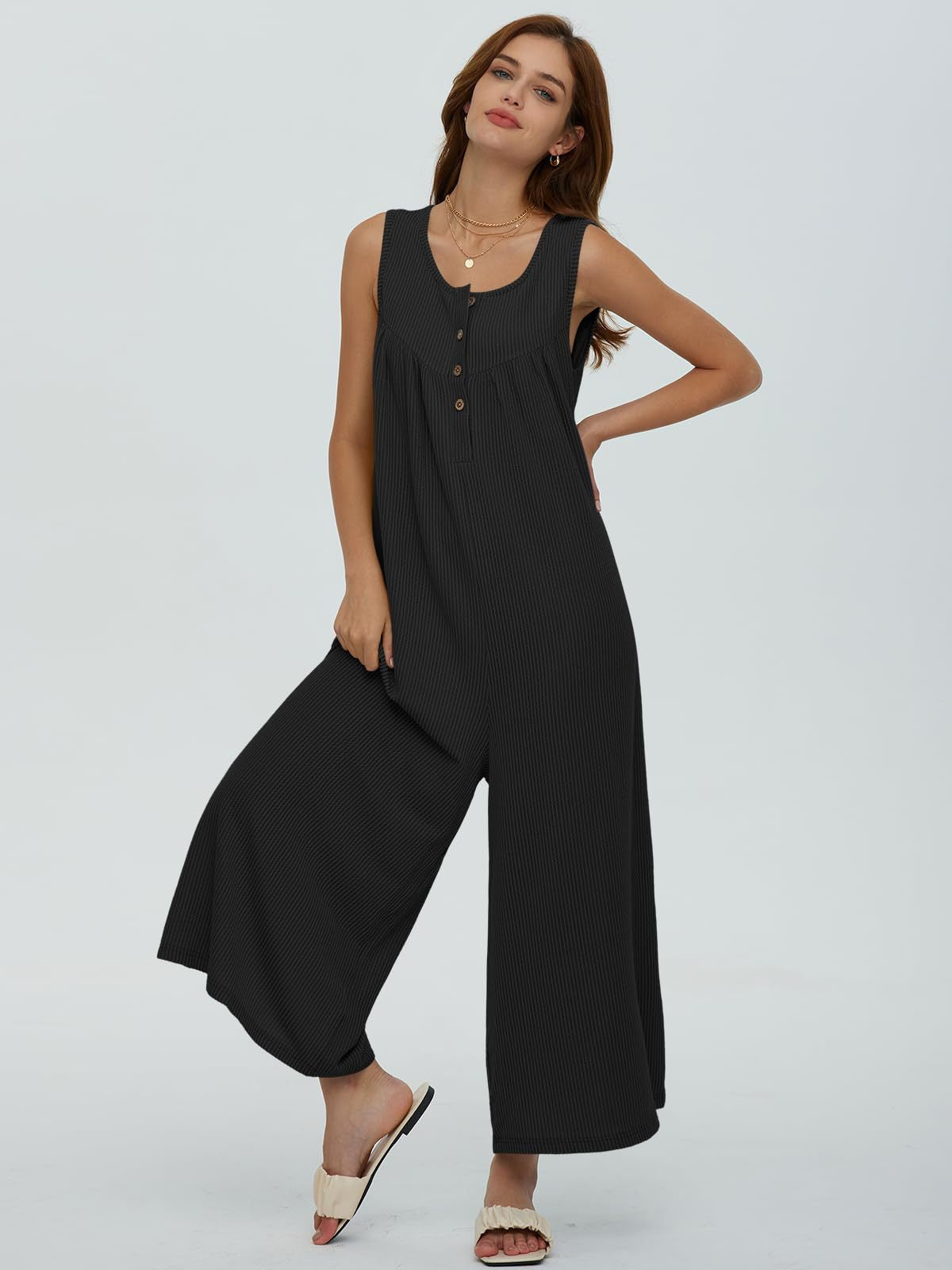 Autumn Winter Women Fresh Casual Women Pocket Jumpsuit