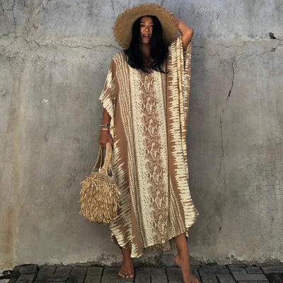 Rayon Snake Pattern Positioning Robe Sun Protection Beach Jacket Blouse Seaside Vacation Dress Women