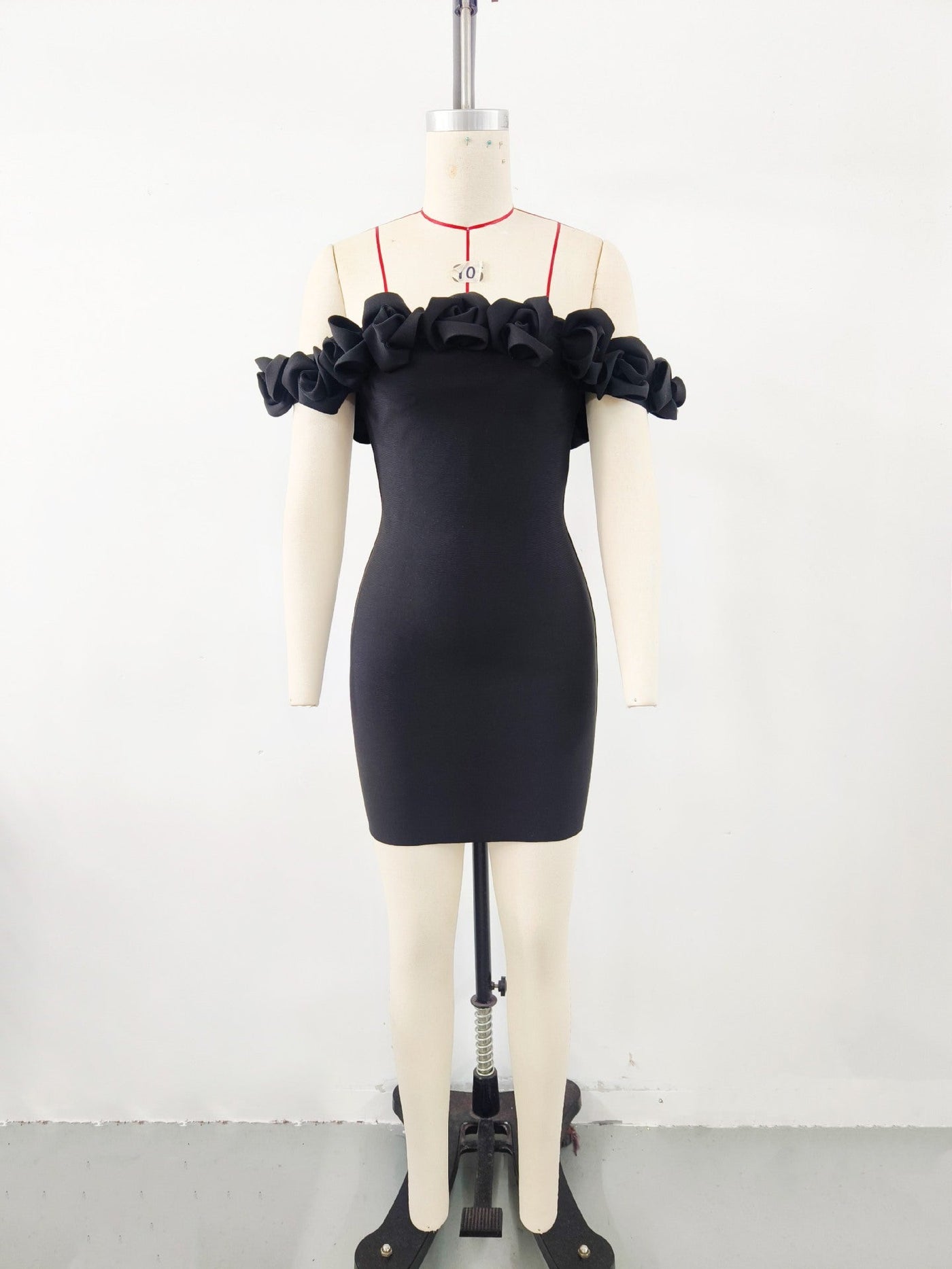 Women Clothing Advanced Sense Red Floral Bandage One Piece Dress