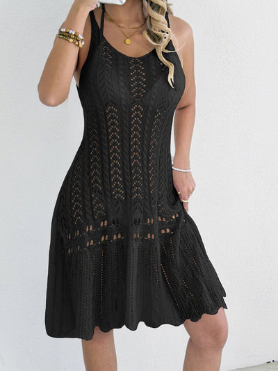Women Dress Women Clothing Hollow Out Cutout Woven Camisole Dress Large Swing Dress Beach Cover up