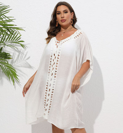Women Dress Women Clothes Crochet Stitching Loose Beach Bikini Cover Up Blouse