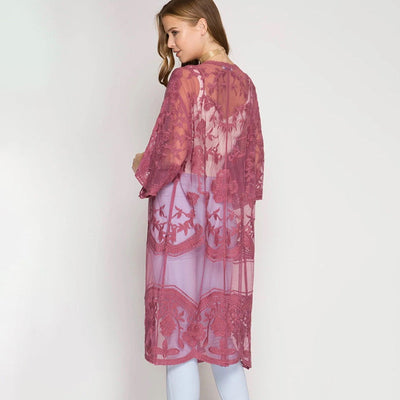 Sexy Grape Silk Embroidered Seaside Vacation Sun Protection Clothing Beach Jacket Bikini Swimsuit Outwear Cardigan for Women