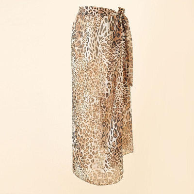 Chiffon Printed Beach Cover up Sexy Slit Skirt Vacation Skirt Beach Cover Up Women
