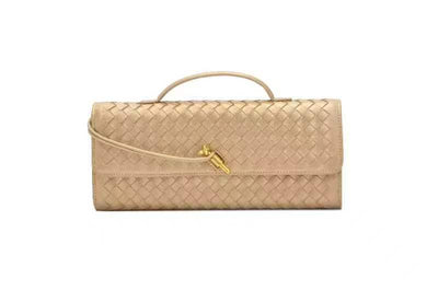 Woven Dinner Bag Soft Leather Mid Ancient Baguette Bag File Holder Horizontal Crossbody Bag Women