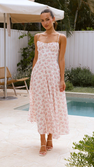 Women Clothing Floral Sexy Strap Backless Vacation Dress