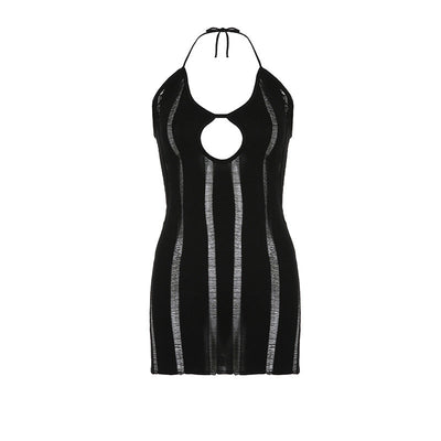 Woolen Basic Dress Spring Sexy Women Wear Halter Cut out Skinny Sheath Dress