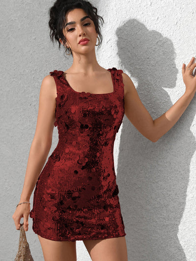 Women Clothing Nightclub Dress Sexy Slim Fit Sequined Dress Short Dress