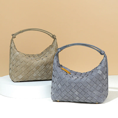 Women Bag Lunch Box Bag Special Interest Design Autumn Winter Frosted Material Underarm Bag Woven Bag Shoulder Bag Hand Bag