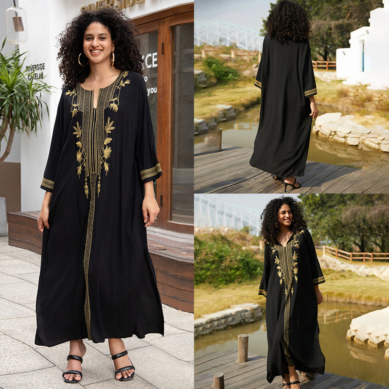 Rayon Vacation Loose Maxi Dress Beach Jacket Jumpsuit Long Robe Beach Cover Up