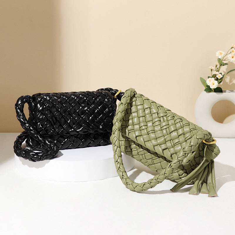 Bags Women Original Handmade Irregular Asymmetric Woven Elegant Underarm All Match Trendy One Shoulder Mother Child Bag