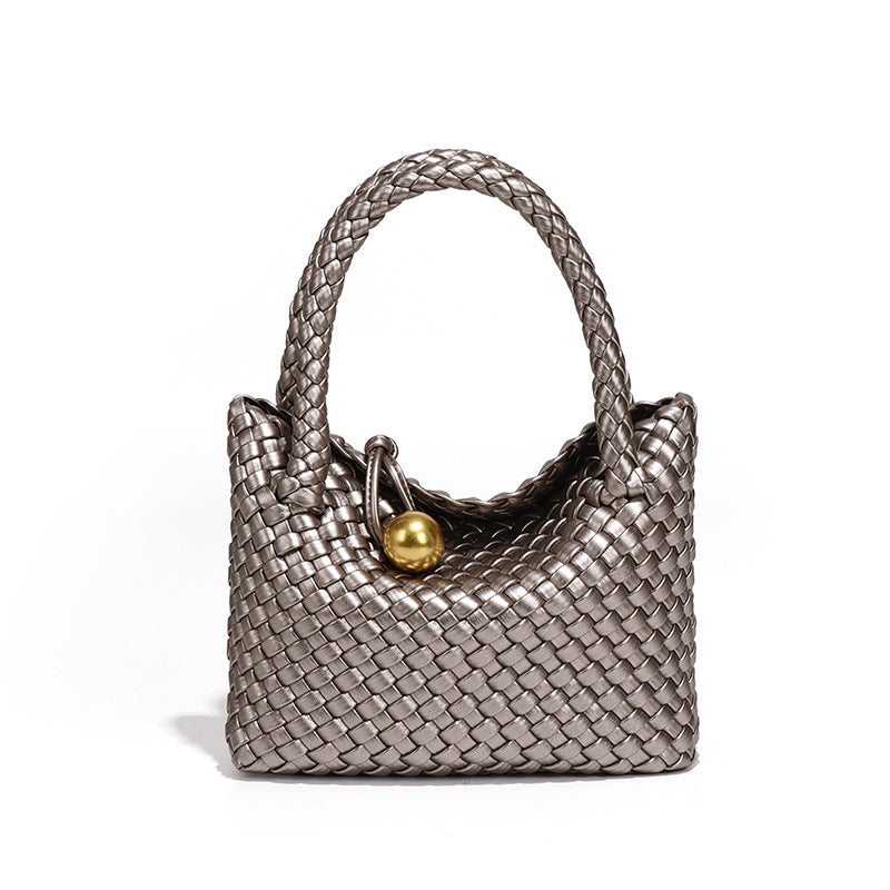 Women Crossbody Handbag High Grade Light Luxury Shoulder Cross Body Hand Carrying Handmade Woven Bag Vegetable Basket Clutch