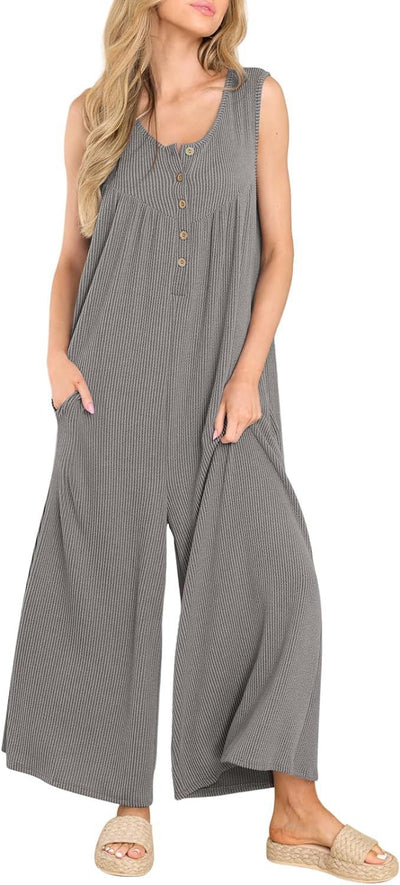 Autumn Winter Women Fresh Casual Women Pocket Jumpsuit