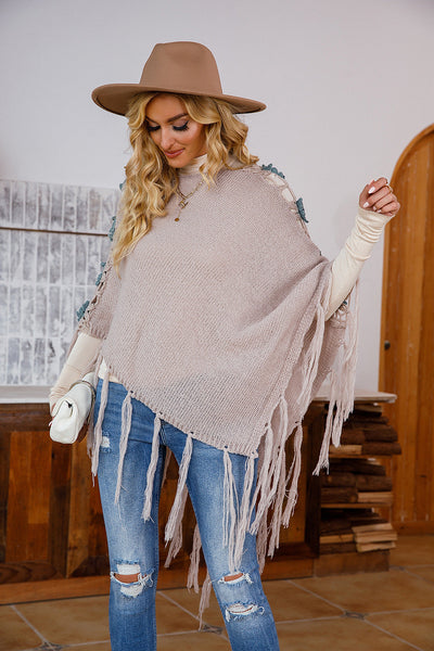 Vacation Hand Crocheting Tassel Shawl Cardigan Bikini Sexy Size Floral Block Cloak