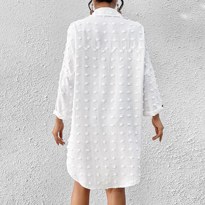 Vacation Sun Protection Clothing Women Beach Jacket Beach Cover Up Breasted Shirt Swimsuit Outwear