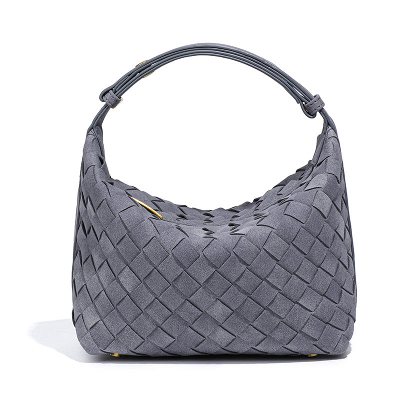 Women Bag Lunch Box Bag Special Interest Design Autumn Winter Frosted Material Underarm Bag Woven Bag Shoulder Bag Hand Bag