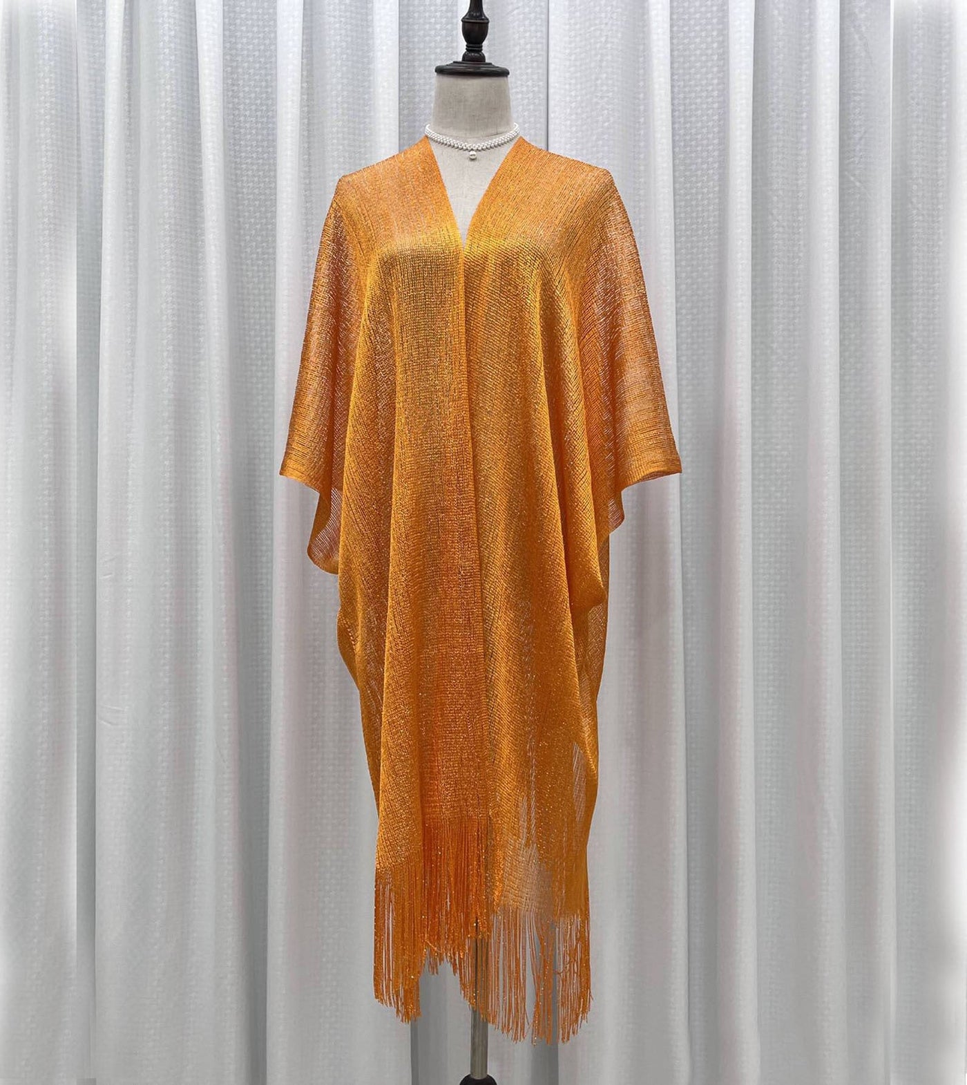 Beach Solid Color Sun Proof Tassel Knitting Beach Cover Up Sweater Shawl Cardigan