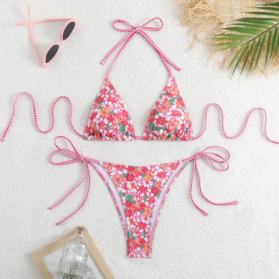 Bikini Printed Sexy Halter Swimsuit Women Split Durable Bikini